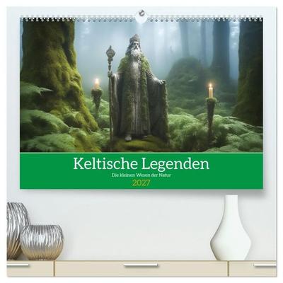 Keltische Legenden - Die kleinen Wesen der Natur (hochwertiger Premium Wandkalender 2027 DIN A2 quer), Kunstdruck in Hochglanz
