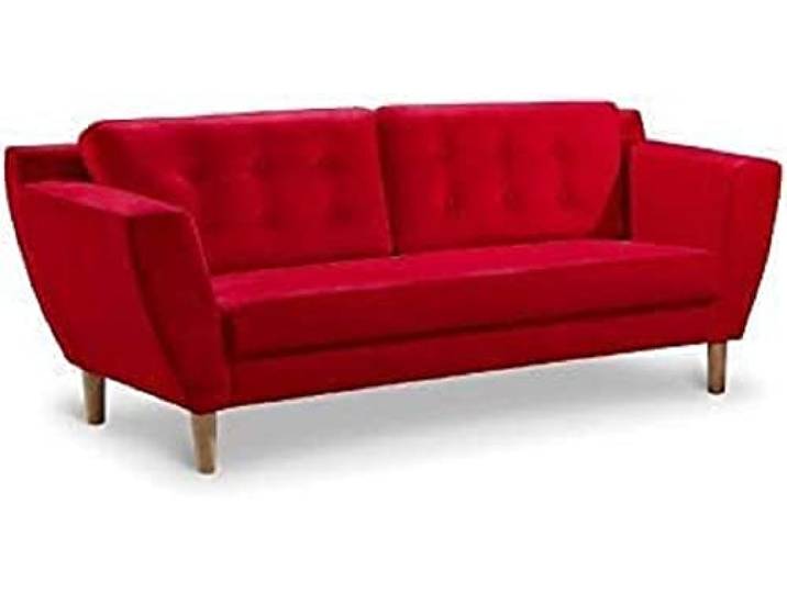 Menzzo Gibus 3-Sitzer Sofa mit Stoffbezug Rot