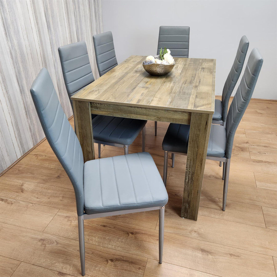Alpen Home Kayenta 6 -Person Dining Set Grey 75cm H x 140cm W x 80cm D