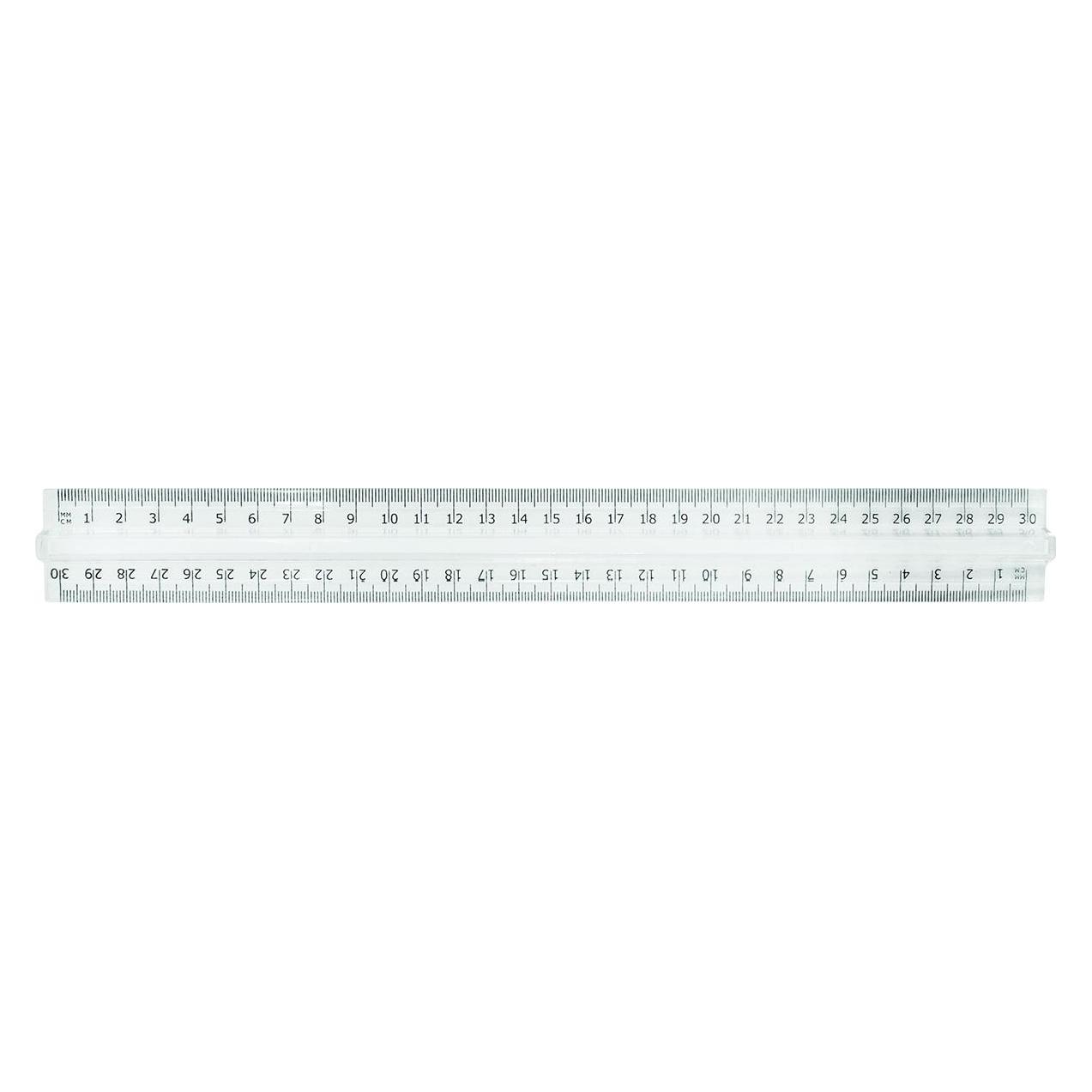 Staples Fingergriff-massstab, 30cm, anhängerverpackung, transparent (30 cm, Kunststoff) (PB690178)