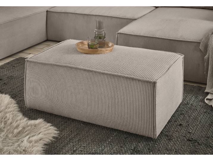 Hocker GOODPRODUCT SHERWOOD Cord Polsterhocker , beige (greige), B:102cm H:42cm T:69cm, 100% Polyester, Hocker, Hocker, passend zur Polster-Serie SHERWOOD