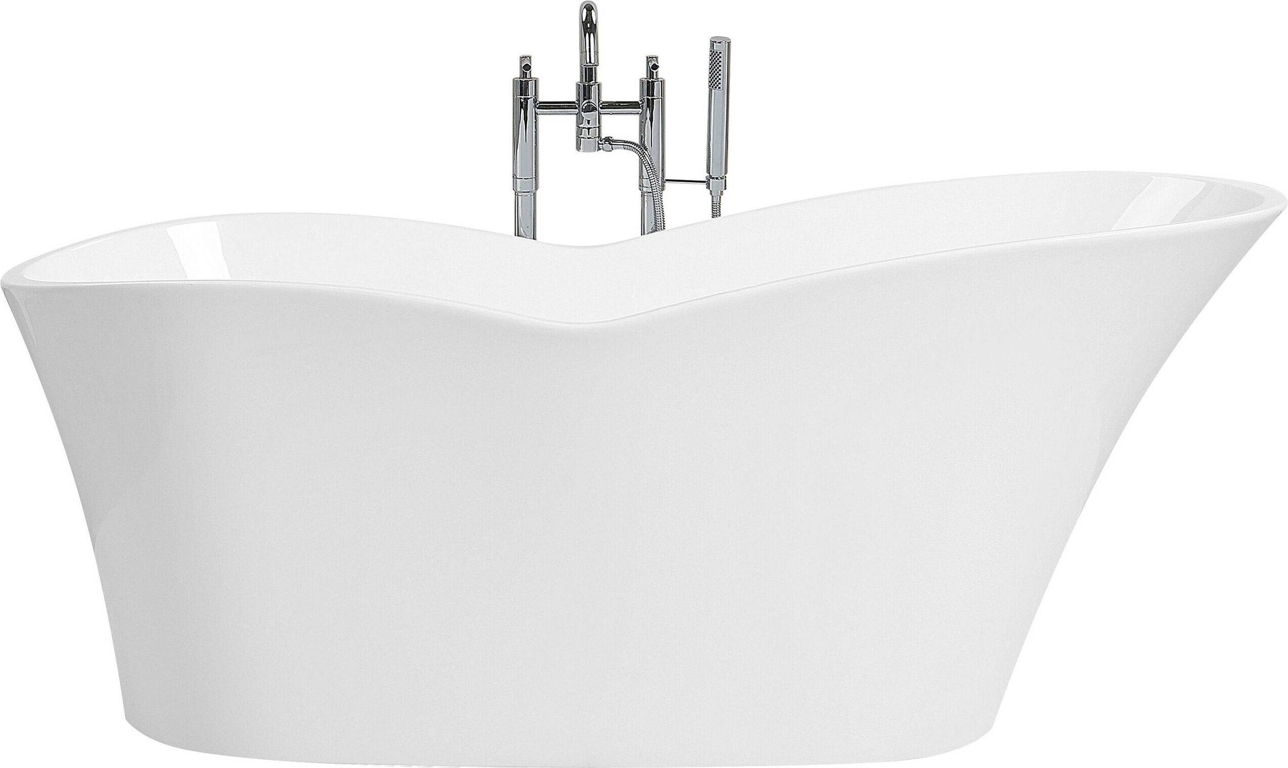 BELIANI Badewanne Sanitäracryl Weiß 170 x 80 cm Freistehend Oval Einzigartig Exklusiv