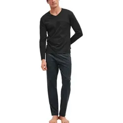 Calida Relax Streamline 5 Pyjama Schwarz/Grau Baumwolle Large Herren