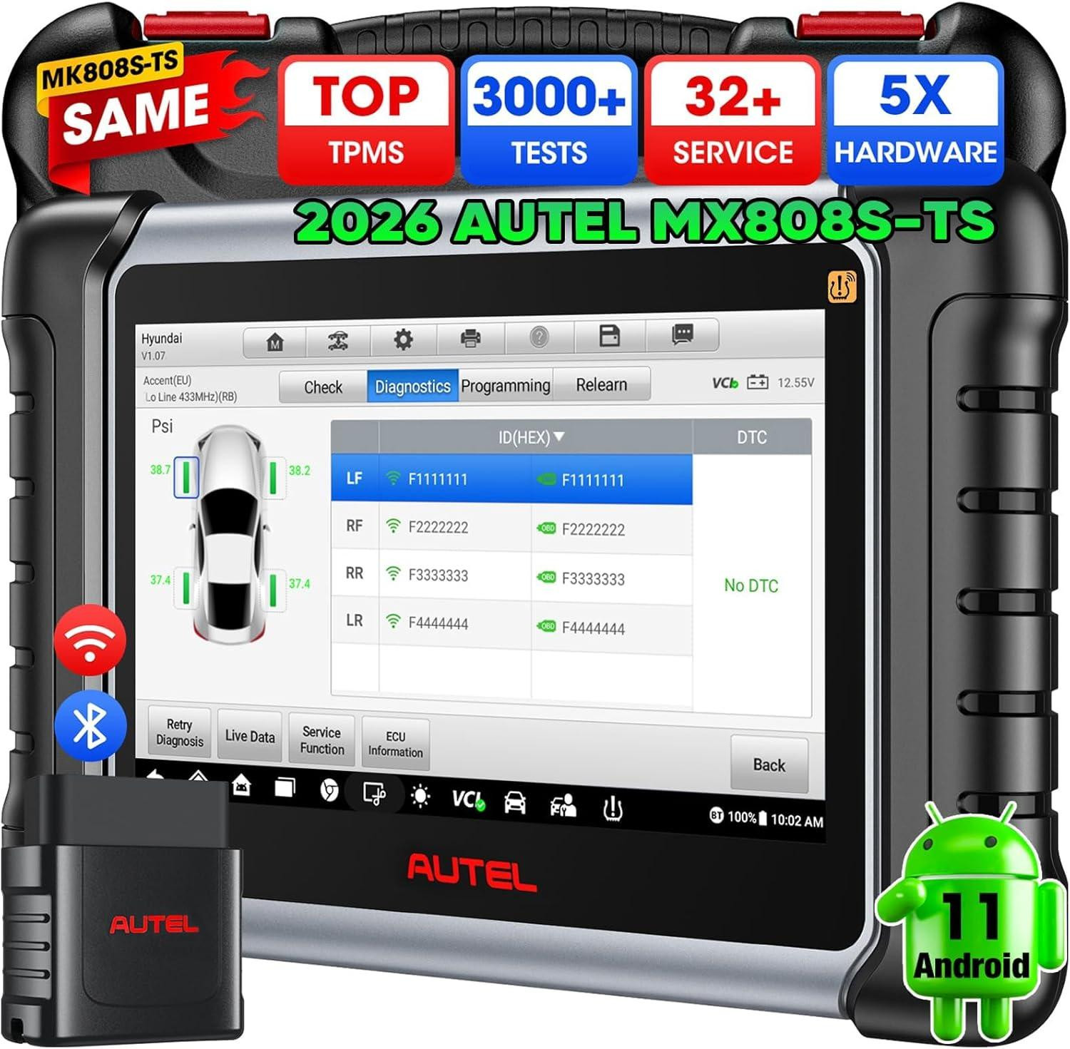 MaxiCheck MX808S-TS TPMS Relearn/Programmering Tool met Android 11 voor MaxiCOM MK808TS en MX808TS