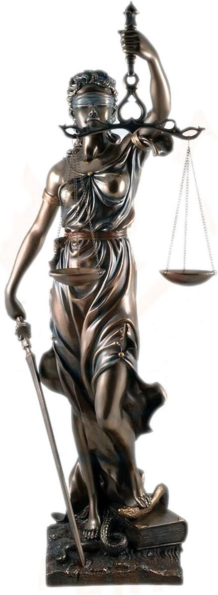 Justitia Beeld - Rechterlijke Macht Sculptuur - Brons - Kunsthars - 75 cm