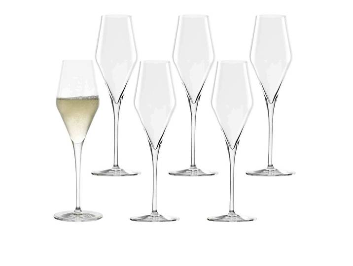 Champagnerglas STÖLZLE Champagnergläser Quatrophil 290 ml 6er Set transparent , bunt (transparent), Glas, Trinkgefäße, Champagnerglas