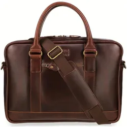 Buckle & Seam Leder Business Briefcase Everett Braun / (13"), Notebooktasche, Braun