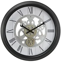 HOME STORY Wanduhr   , schwarz , Kunststoff,Metall,Glas Ø: 45.3