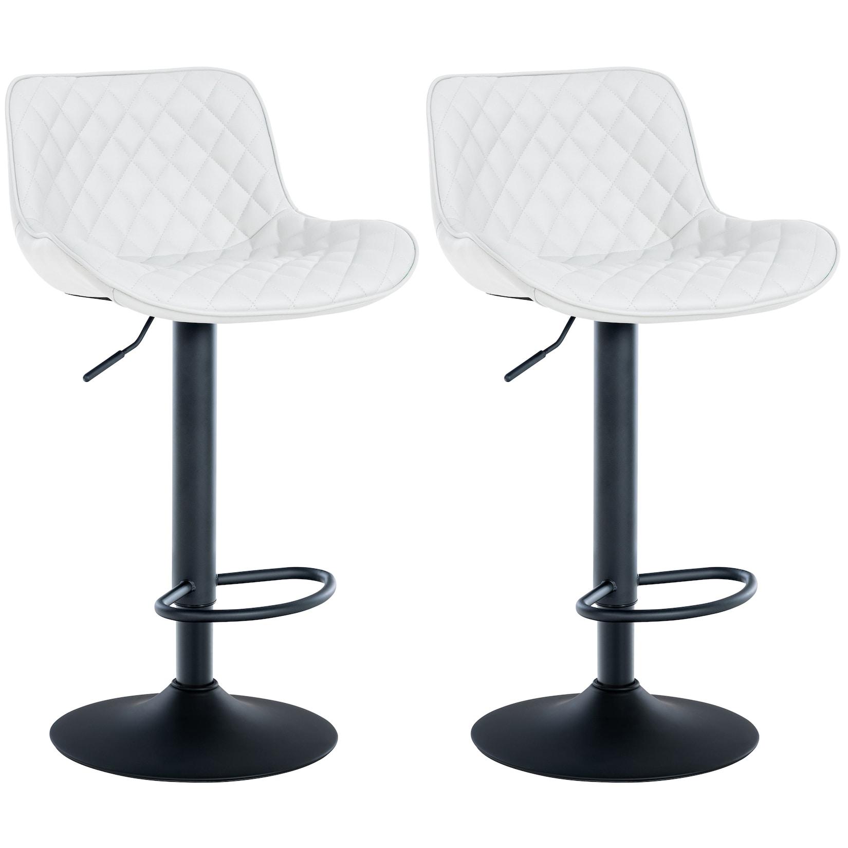 CLP 2er Set Barhocker Minosa Kunstleder Farbe: weiß, Material: Kunstleder