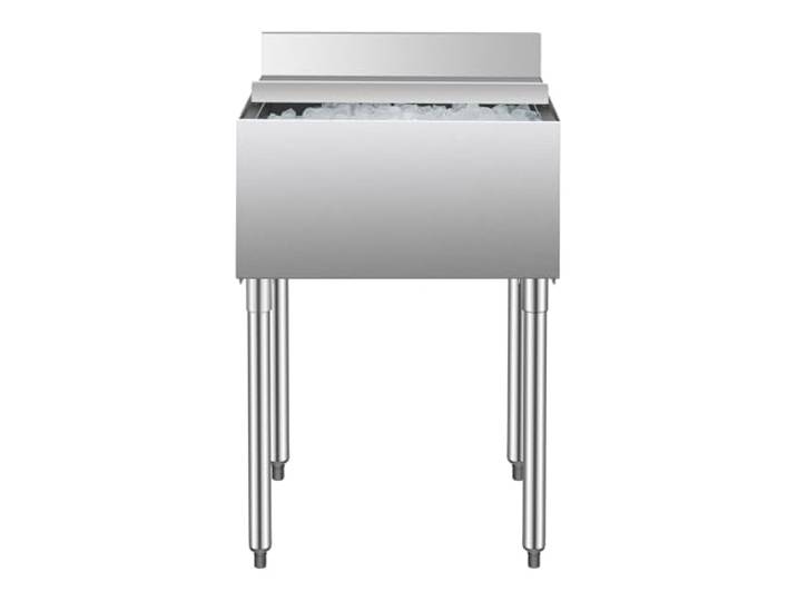VEVOR Bac à glaçons Commercial\, 610x482x937 mm\, Coffre à Glace sous Bar 61 L\, glacière en Acier Inoxydable\, avec Couvercle Coulissant\, Porte-Bouteilles\, Pieds à balles réglables\, pour Restaurant\, pub
