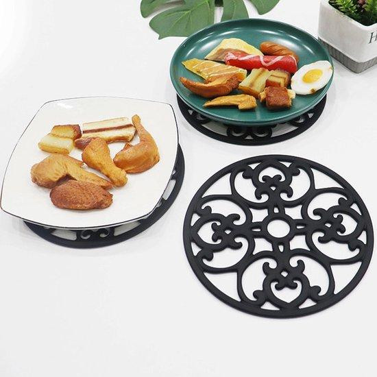 Ibenzoa siliconen onderzetters set van 3, zwart, Ø 19,5 cm