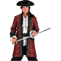 Thetru Herren Piratenmantel mit Netzmuster (M)