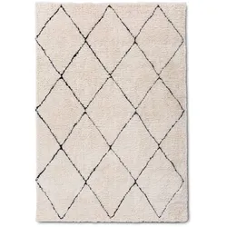 Webteppich Lea 80 x 150 cm Mischgewebe Weiß