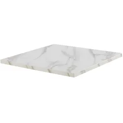 Oviala Business Quadratisches Laminattischblatt 60 x 60 cm weißer Marmor Rivoli – Oviala