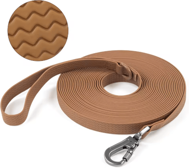 Inspire Picks PVC Waterproof Dog Training Leash Non Slip Long Lead For Medium & Large Dogs chocolate 5m