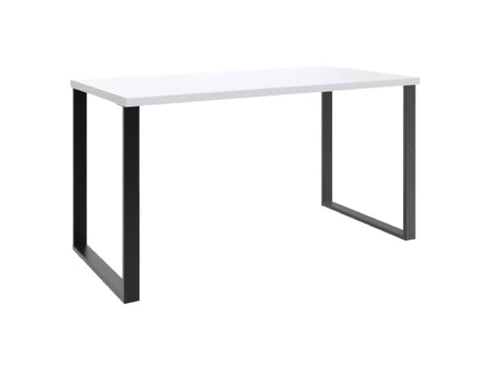 Lomadox Jugendzimmer-Schreibtisch 140 cm breit in weiß, mit Metallgestell Kufen schwarz