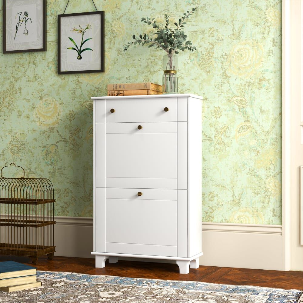 Homcom Armario de zapatos 60x23.5x98.5 cm blanco