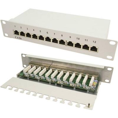 LogiLink NP0041 12 Port Netzwerk-Patchpanel 254 mm (10') CAT 6 1 HE Bestückt