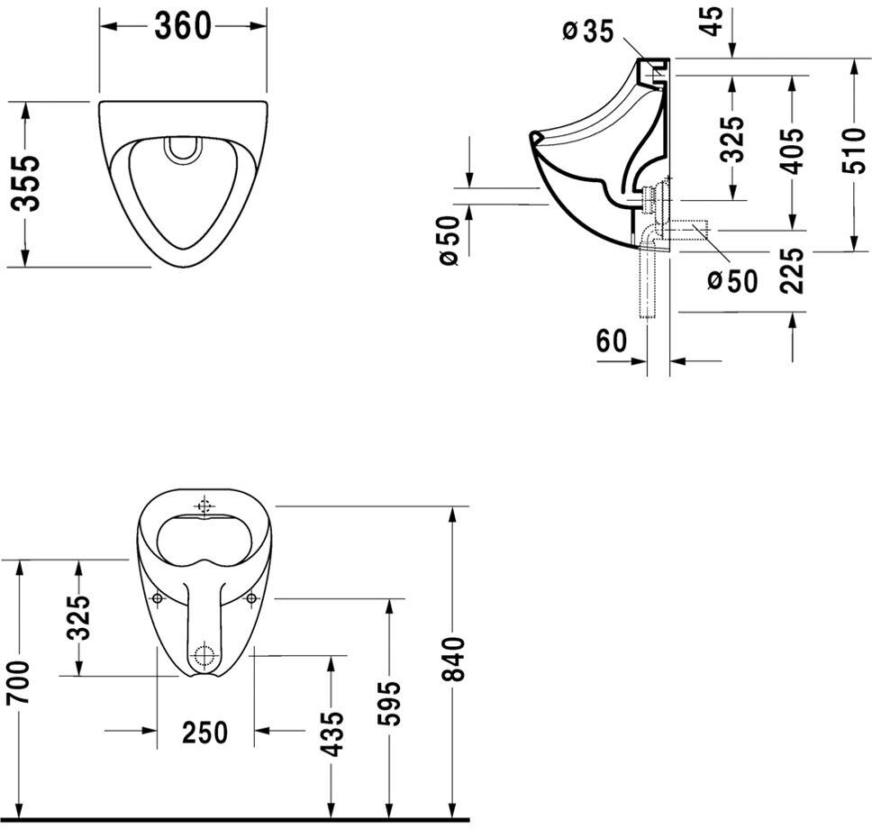 Duravit Design Classics Urinal Universal Bill