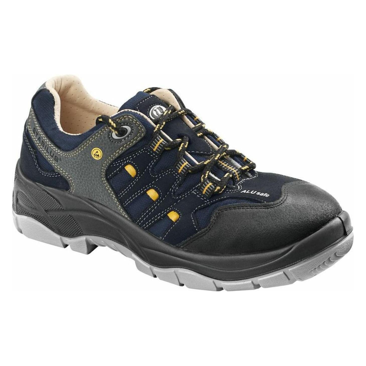 Stabilus Sicherheitsschuh MARLON LOW Grösse 47 blau/gelb/grau S1 SRA ESD EN ISO 20345 Mikrofaser/Textil (S1, 47) (3112A-47)