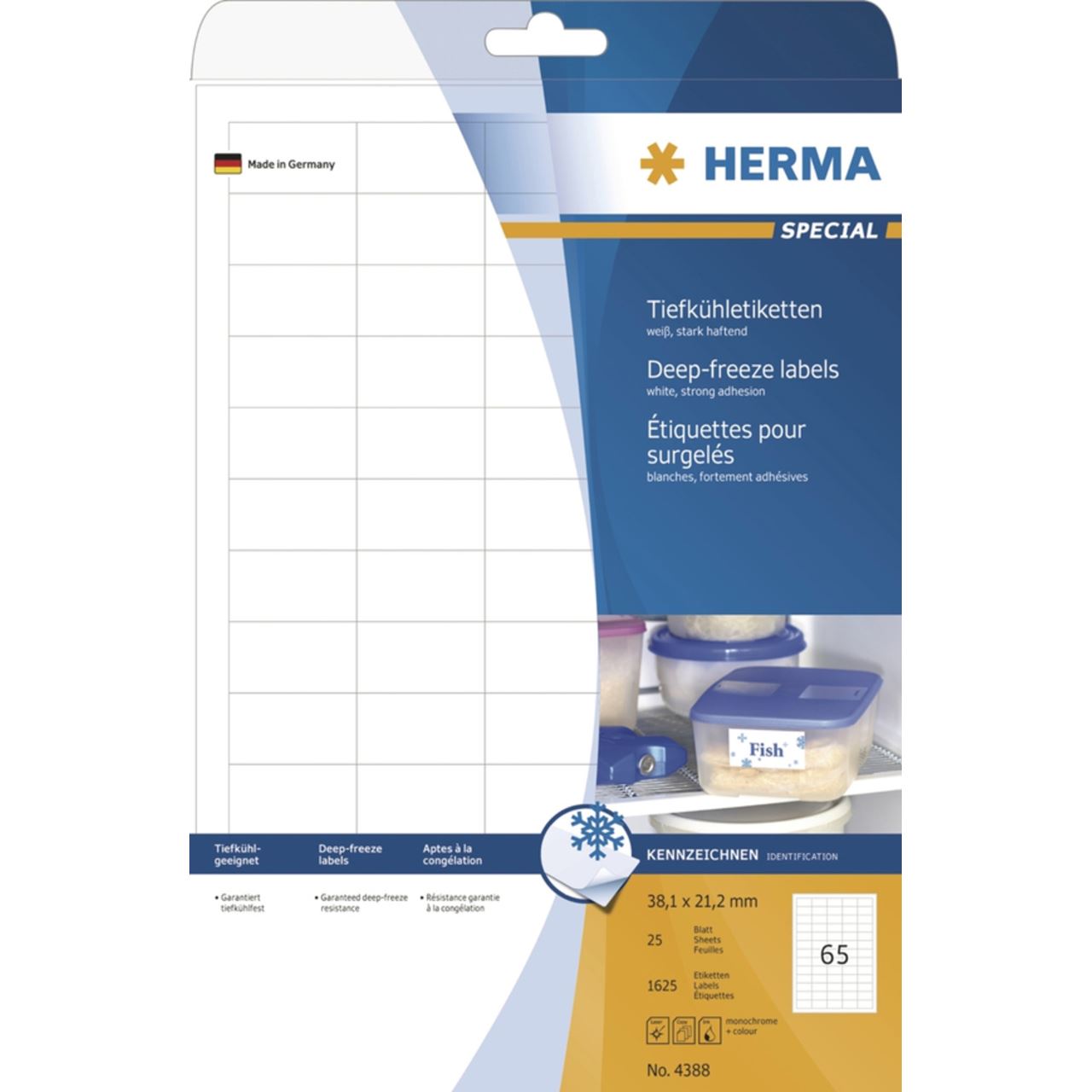 Herma 4388 Tiefkühletiketten 3.8x2.12 cm (25 Blatt (1625 Etiketten))