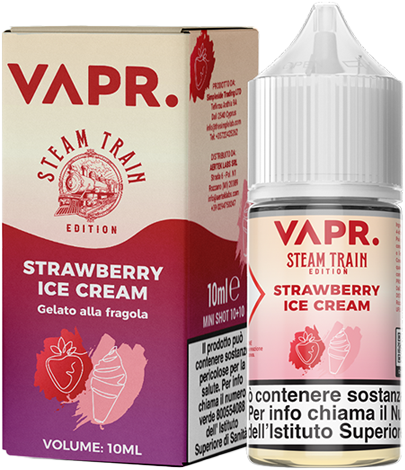 VAPR. Strawberry Ice Cream Steam Train Aroma Mini Shot 10ml Gelato Fragola Ghiaccio