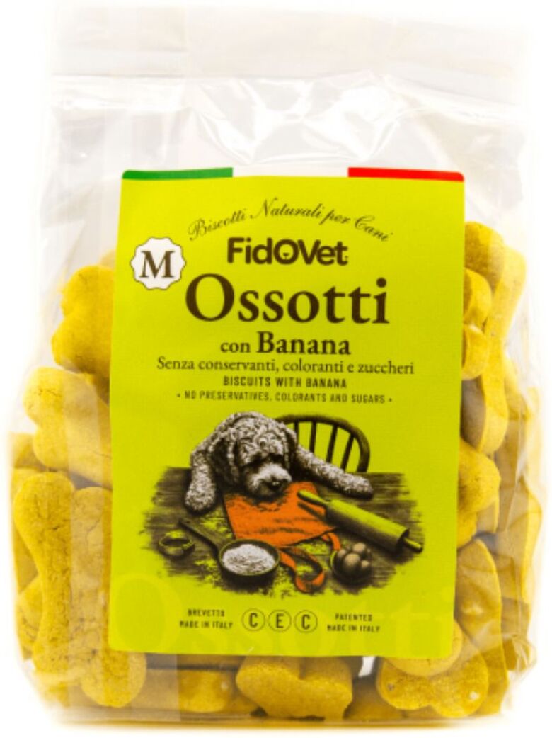 Fidovet® Fidovet Biscotti Naturali per Cani Ossotti MEDIUM Banana 300 g