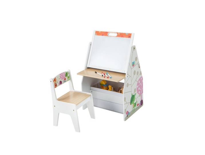 KINDERSITZ-SET mit magnetischer Whiteboard-Tafel weiß(2-tlg)