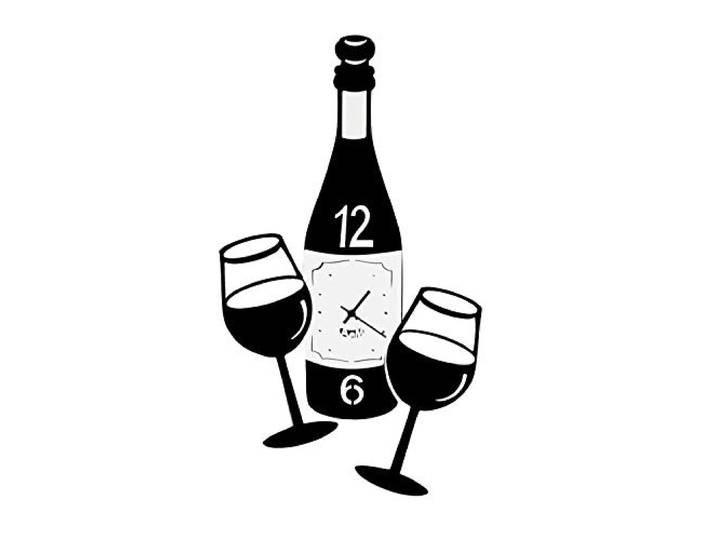 Arti & Mestieri Horloge Murale « Tchin Tchin »\, Noir gaufré