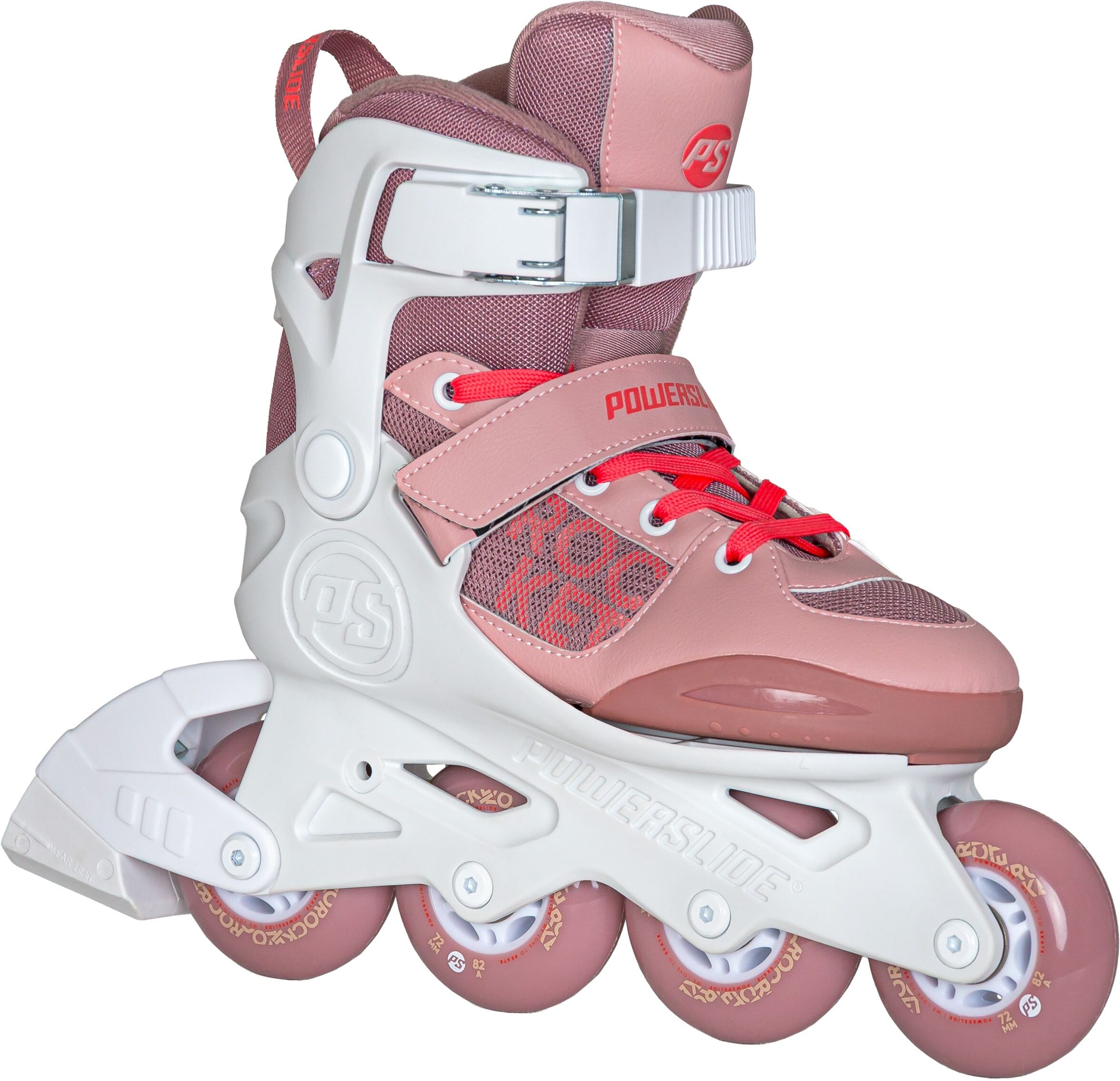 Inlineskates POWERSLIDE "Rocket Pale Mauve adj." Gr. 37, rosa (weiß), Inlineskates_Rollschuhe, Kinder, 37/40 (bis 80 kg), Kunststoff, Inlineskates weiß 37/40 (bis 80 kg)