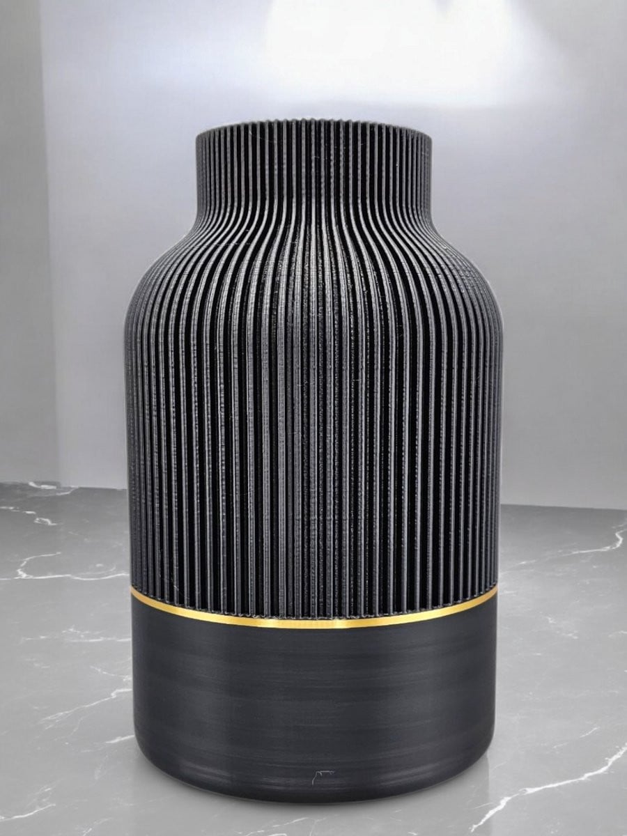 Layerzz Luxury Line 3D geprinte vaas met goud accent, Hoogte: 22 cm