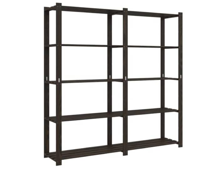 vidaXL Lagerregal mit 5 Böden Schwarz 170x38x170 cm Massivholz Kiefer