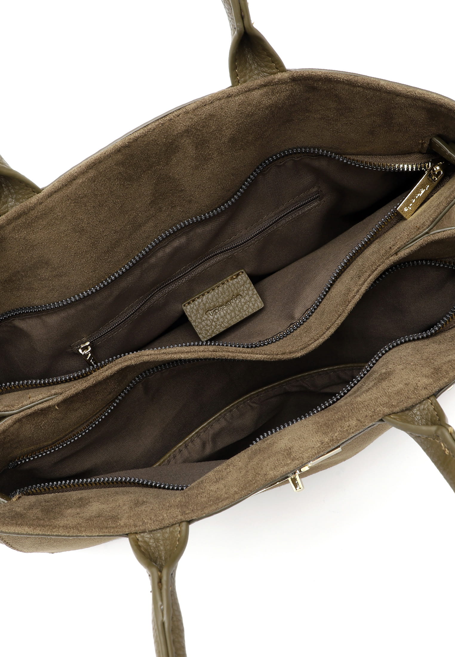 Shopper TAMARIS "Shopper TAS Martina", Damen, Gr. B/H/T: 40cm x 29cm x 14,5cm, grün (oliv 960), Polyester, Taschen Shopper