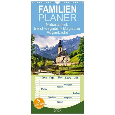 Familienplaner 2026 - Nationalpark Berchtesgaden- Magische Augenblicke mit 5 Spalten (Wandkalender, 21 x 45 cm) CALVENDO
