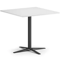 Couchtisch AURA, 60x60 cm, schwarzes Fußgestell, weiß