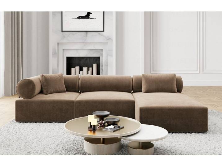 Couch Laguardia L-Form in Stoff