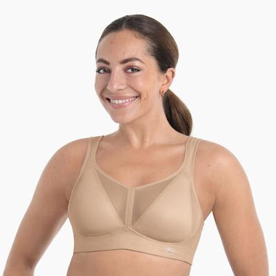 Sport-BH ANITA ACTIVE "Air Control Deltapad", Damen, Gr. 80, Cup B, desert, Netz, Obermaterial: 49% Polyamid, 39% Polyester, 12% Elasthan, Basic, regular fit, BHs Sport-BH, doppellagige Cups, gepolsterte Träger, mit Print, feminin, weich