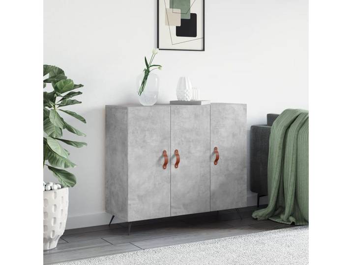 vidaXL Sideboard vidaXL Sideboard Betongrau 90x34x80 cm Holzwerkstoff