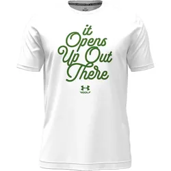 Under Armour T-Shirt 60/40S Golf Open Up, weiss/gruen