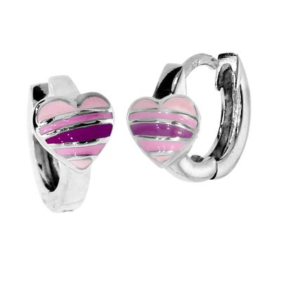 Klappcreolen OSTSEE-SCHMUCK "- kleines Herz - Silber 925/000 -" Gr. 13, silber (silber 925, silberfarben, weiß), Ohrringe, Damen, 13, Klappcreolen
