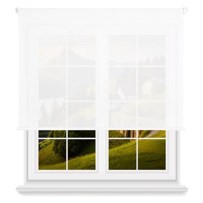 WellHome - Lichtdurchlässiges Polyester-Rollo 130 x 180 cm (Breite x Höhe) weiß