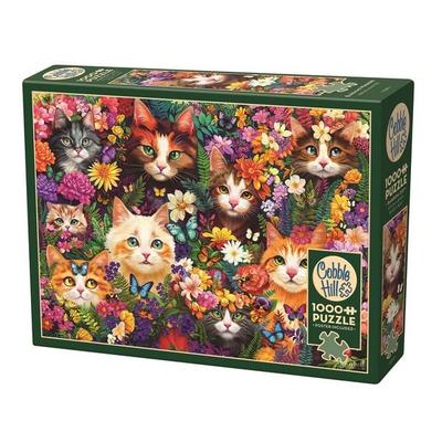 COBBLE HILL PUZZLES - Blumige Katzen 1000 Teile