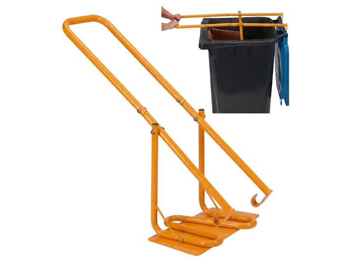 Compacteur de déchets Relaxdays pour poubelle\, compacteur avec plaque métallique\, déchets ménagers\, déchets résiduels\, plastique\, manuel\, acier\, jaune