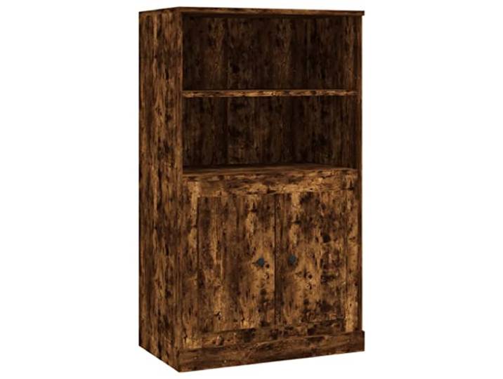 GHVBNMF Highboard Räuchereiche 60x35,5x103,5 cm Schrank Holzwerkstoff Kompakter Beistellschrank in Räuchereiche-Optik mit viel Stauraum und Kippschutz für Wohnzimmer oder Flur.