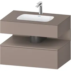 Duravit Collection One Einbauwaschtisch mit Konsolenwaschtischunterbau, 800x550x600mm, Nische Basalt Matt, QA4785043430000, Farbe: Basalt Matt