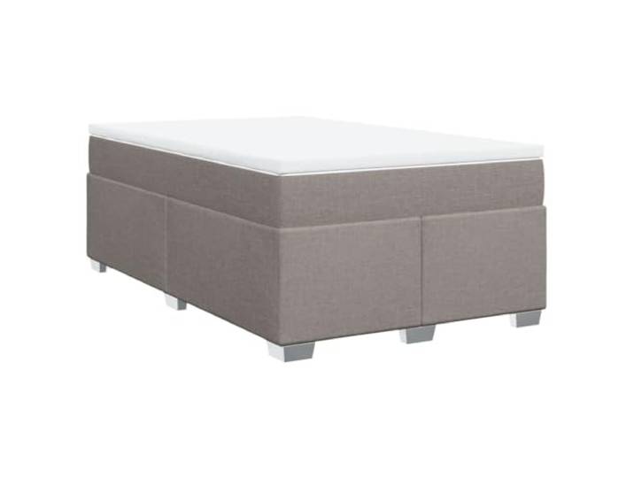 vidaXL Boxspringbett mit Matratze Taupe 120x200 cm Stoff