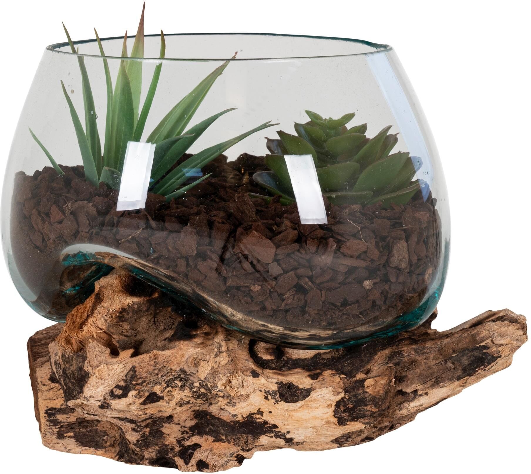 Dekoschale HOUSE NORDIC "Dekoschale San Marino", beige (nature), B:15cm H:15cm T:15cm, Glas, Metall, Dekoschalen, Dekoschale nature B/H/T: 15cm x 15cm x 15cm