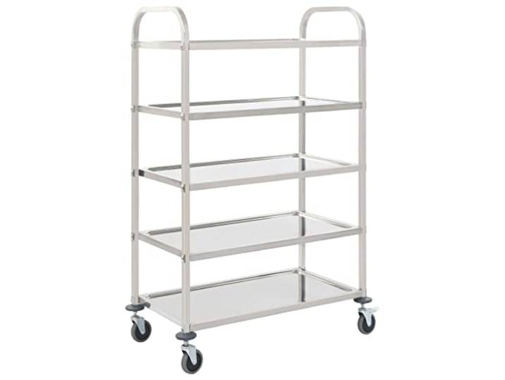 vidaXL 5-Stufiger Servierwagen 107 x 55 x 147 cm Edelstahl