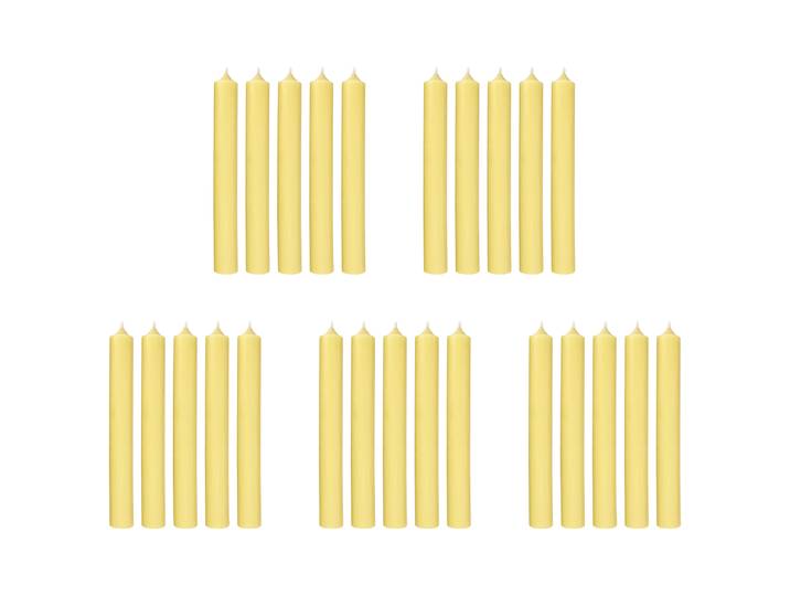 Bougies longues RAINBOW - Lot de 25 18cm Jaune