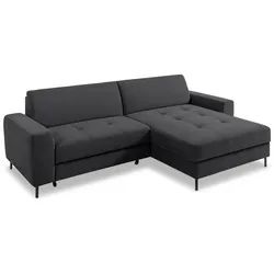 SOMETA Ecksofa mit Funktion Mafra Stoff Grau Anthrazit